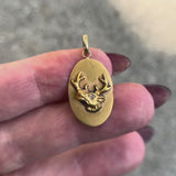 Victorian 10K Gold Elk Head BPOE Lodge Pendant Charm