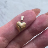 Vintage 14K Gold Puffy Heart Pendant / Charm