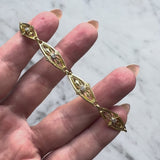 Victorian French 18K Gold Fancy Link Bracelet with Diamonds