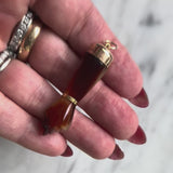 Large Celluloid Figa with 9K Gold Cap and 14K Gold Bail