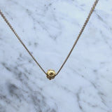 21K Gold Etruscan Revival Bead & 14K Gold Chain Necklace