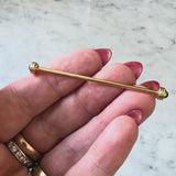 Vintage 18K Gołd Cartier Shirt Collar Pin with Sapphire Cabochon