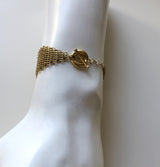 18K Gold Elsa Peretti Tiffany & Co. Somerset Mesh Bracelet with Sevillana Toggle
