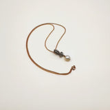 Victorian Silver and Diamond Flower Pendant with Pearl on 10K Gold Chain