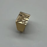 Vintage 18K Gold Lamassu Men’s Signet Ring