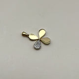 14K Gold Lucky Four-Leaf Clover Charm with Pave Diamonds