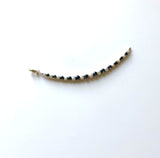 14K Gold Edwardian Pearl and Sapphire Crescent Moon Pendant
