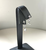 14K White Gold Princess Cut Diamond Dangle Earrings
