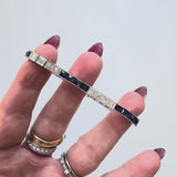 Art Deco Diamond and Sapphire Platinum Line Bracelet
