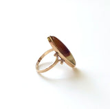 Victorian 10K Gold Banded Agate Ring