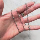 Art Deco Platinum Diamond by the Yard 30” Necklace