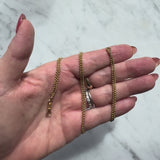 Victorian 14K Gold 31” Double Cable Link Chain with Dog Clip
