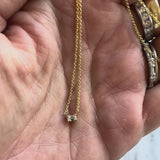 14K Gold Emerald Cut Diamond Necklace