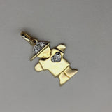 14k Gold Stylized Child Charm with Diamonds