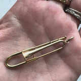 Vintage 14K Gołd Mechanical Slide Trombone Pendant