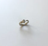 14K White Gold Diamond Edwardian-Inspired Lucky Nail Ring