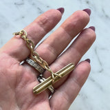 14K Gold Victorian T-Bar with Oval Chain Link Extension