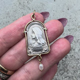 Sterling Silver and 14K Gold Brother Wolf Virgo Maria Medallion