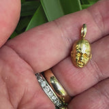 18K Gold Vintage Crying Baby Face  Charm / Pendant
