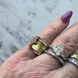 Vintage 18K Gold and Ruby Italian Buckle Ring