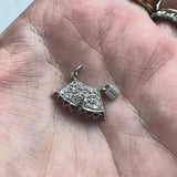 Art Deco Platinum Diamond and Ruby Chastity Belt Knickers Pendant or Charm
