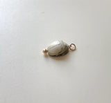 Egyptian Revival Beige Faience Scarab Pendant with 14K Gold Mount