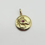14K Gold & Ruby Victorian Inspired Signature Whippet Pendant-Charm
