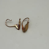 Vintage 14K Gold Diamond Shaped Soviet Russian Earrings