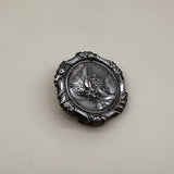 Victorian Sterling Silver Helmeted Greek Warrior God Brooch