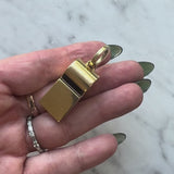 Vintage 18K Gold Large Whistle Pendant Charm