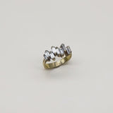 Vintage 18K Gold Staggered Baguette Diamond Ring