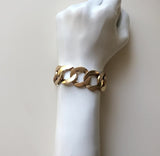 Vintage 14K Gold Wide Flattened Curb Link Bracelet
