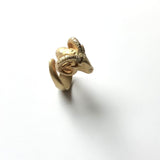 14K Gold Ram’s Head Ring with Citrine