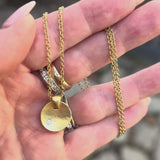 18K Gold and Diamond Tony Malmed Hand-Hammered Zen Necklace