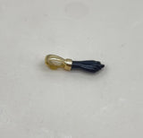 Vintage 14K Gold and Black Glass Figa Pendant