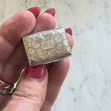 Sterling Silver William IV Rectangular Vinaigrette with Floral Border
