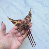 Victorian French Empire Pique Winged Hair Comb