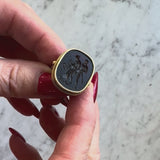 Georgian 18K Gold Hercules and Ompahle Tassie Intaglio Ring
