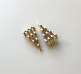 Retro Cartier 14K Yellow and Rose Gold Pyramid Dress Clips