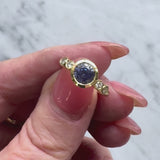 Signature Sapphire and Diamond Bezel Set 18K Gold Ring