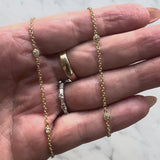 14K Gold Old European Cut Diamond by the Yard 17.5” Necklace