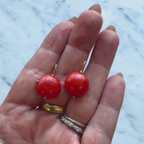 Pre-Revolutionary Russian 14K Gold Coral Earrings