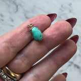 14K Gold Victorian Turquoise Bead with Matrix