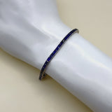 Classic Art Deco Platinum and Sapphire Line Bracelet