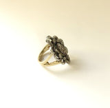 Georgian Revival 14K and Sterling Silver Ring with Diamonds