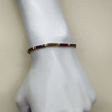 Vintage 14K Gold Garnet and Smoky Quartz Bracelet