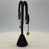 18K Gold Art Deco Diamond and Enamel Dangle Earrings