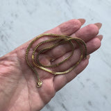 Vintage 14K Gold Squared Wheat Chain