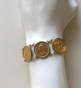 Queen Victoria Victorian 22K Gold British Sovereigns Coin Bracelet