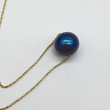 14K Gold Necklace with Black South Sea Pearl